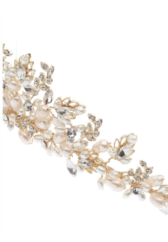 Poirier Tiara BB-285 – Złoto | Cyrkonie i perły słodkowodne