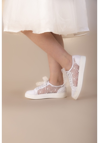 The Perfect Bridal Company Fifi dziecięce tenisówki ślubne białe
