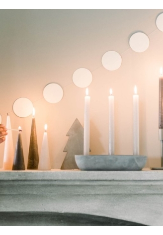 Leeff 18276 Carice L — świecznik cementowy, szary