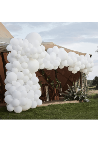 Ginger Ray BA-341 Luxe Balloon Arch Kit White ()