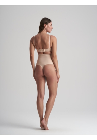 BYE BRA Waist Control High Waist Thong Beżowy