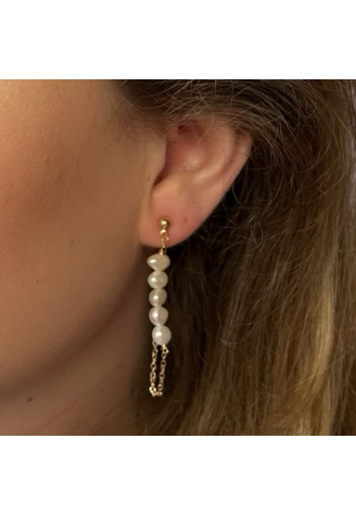 Sally Jane Bridal — kolczyki Muse w złocie z perłami ()