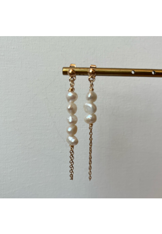 Sally Jane Bridal — kolczyki Muse w złocie z perłami