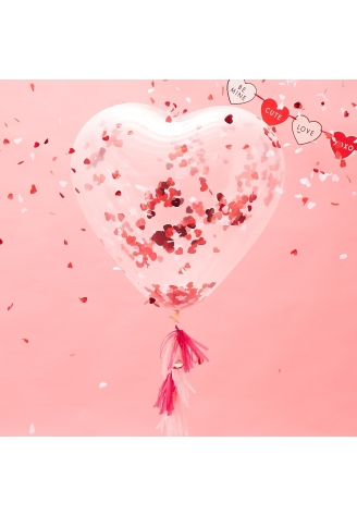 Ginger Ray VA-904 Balon konfetti serce Be My Valentine