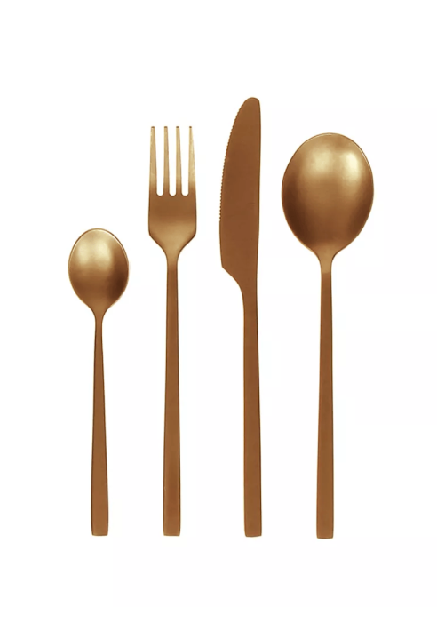 POMAX – OSAWA – Zestaw sztućców 16 elementów 18/10 – Stal nierdzewna – Miedź ()