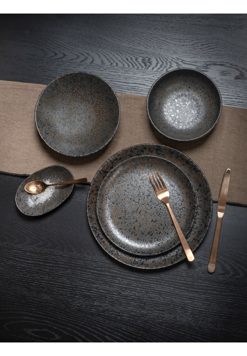 POMAX – OSAWA – Zestaw sztućców 16 elementów 18/10 – Stal nierdzewna – Miedź