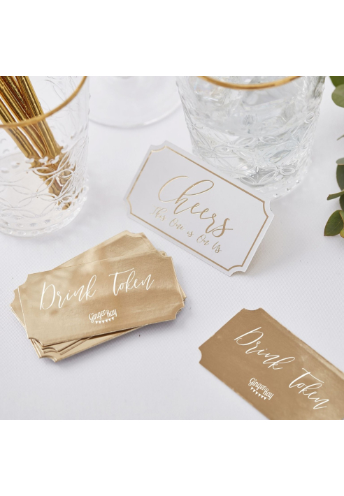 Ginger Ray GO-169 Złoty żeton weselny do picia ()