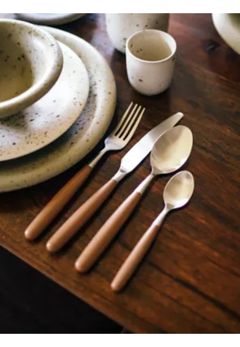 Pomax RENOIR – Zestaw sztućców 16-elementowy 18/10 – Stal nierdzewna – Brązowy