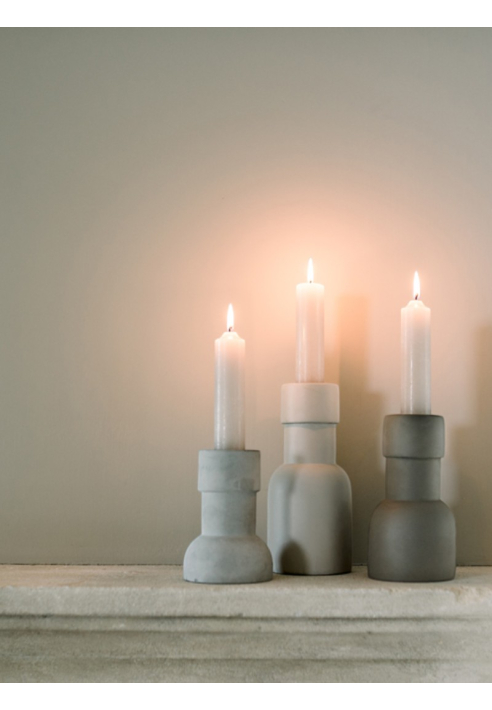 Leeff 18163 Świecznik Caro M Szary