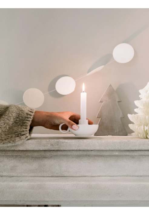 Leeff 18177 świecznik Chris biały