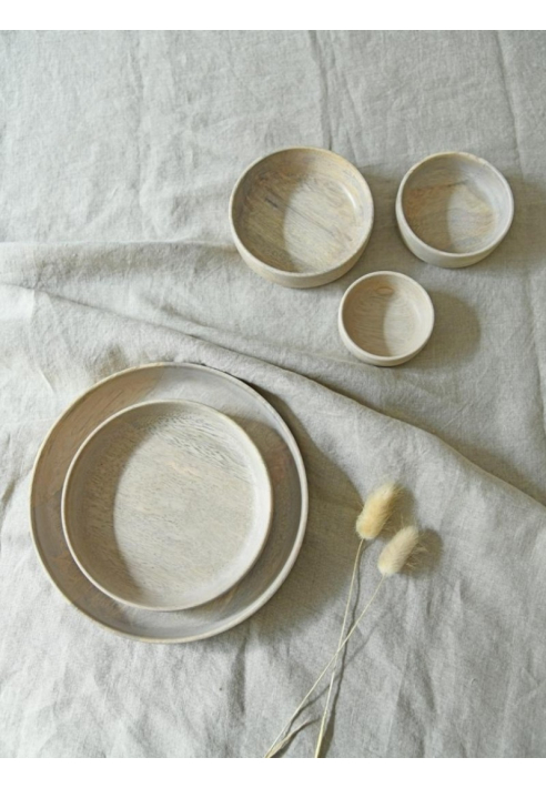 Leeff 18476 Bente S — zestaw 3 miseczek, naturalne wykończenie