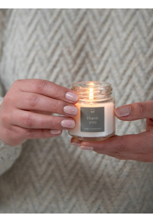 Leeff 18613 Świeca w słoiku S — Thank you White