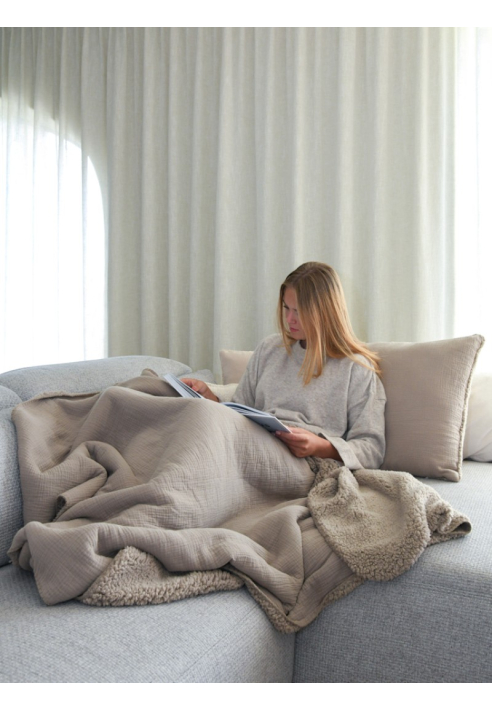 Leeff 18627 Plaid Phileine — pled Taupe 130×170 cm