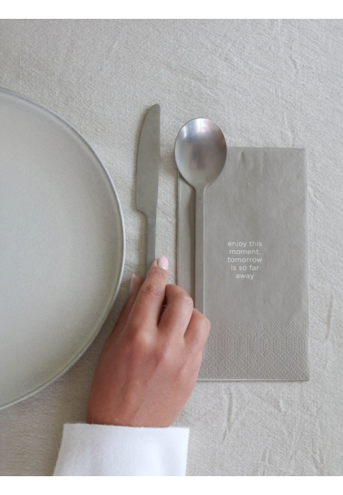 Leeff 18766 Serwetki — Enjoy this moment, tomorrow is so far away Taupe