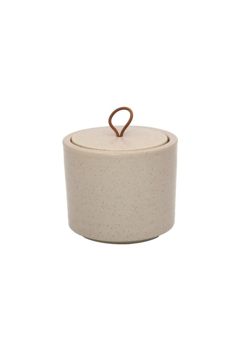 Leeff Pojemnik ceramiczny Silke S w kolorze taupe