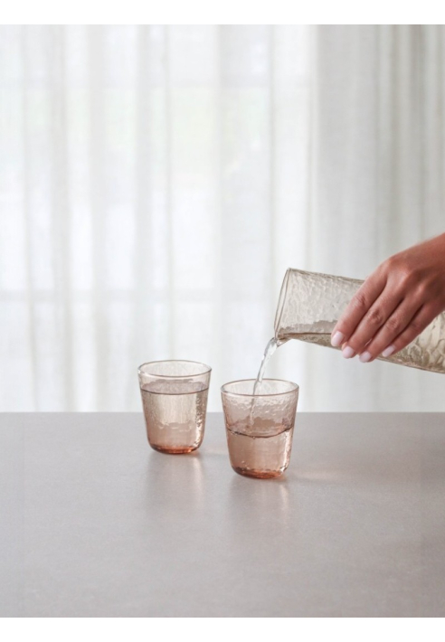 Leeff 18819 Wende — brązowa, młotkowana szklanka do wody (transparentna)