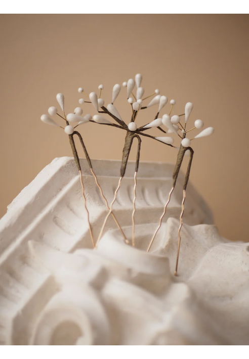 Lizeron Elise Wsuwki do włosów Białe