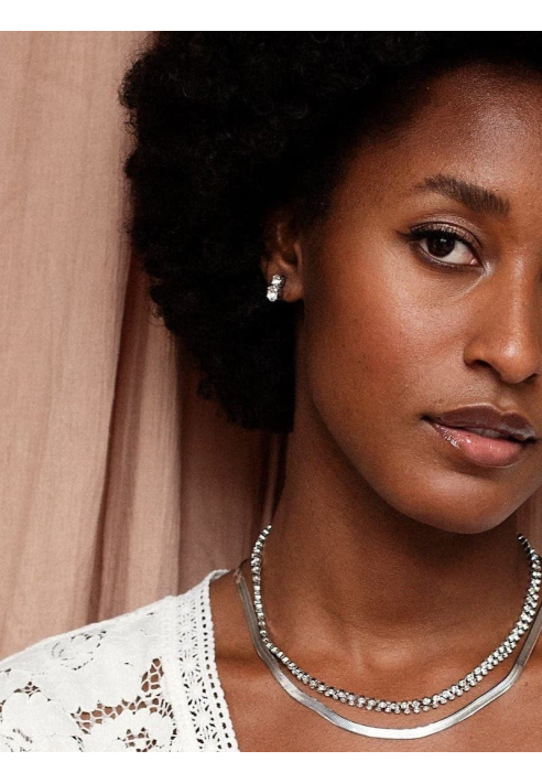 Abrazi Podwójne kolczyki Ava srebrne