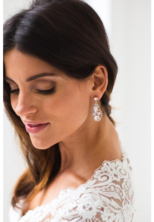 Abrazi Kolczyki Adele Swarovski w kolorze różowym