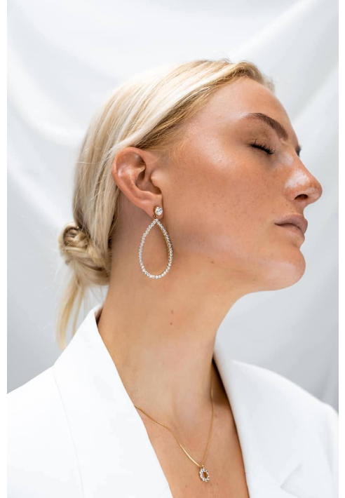 Abrazi Złote kolczyki Nina Swarovski