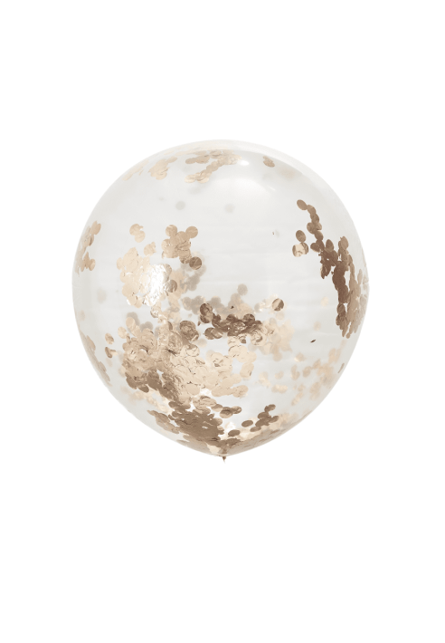 Ginger Ray BB-311 Beautiful Botanics 3 balony z konfetti w kolorze różowego złota