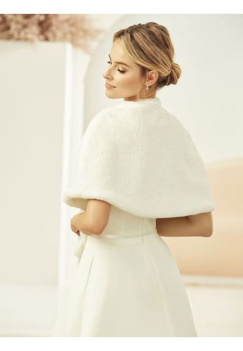 Bianco Evento E306 Peleryna ze sztucznego futra kość słoniowa 