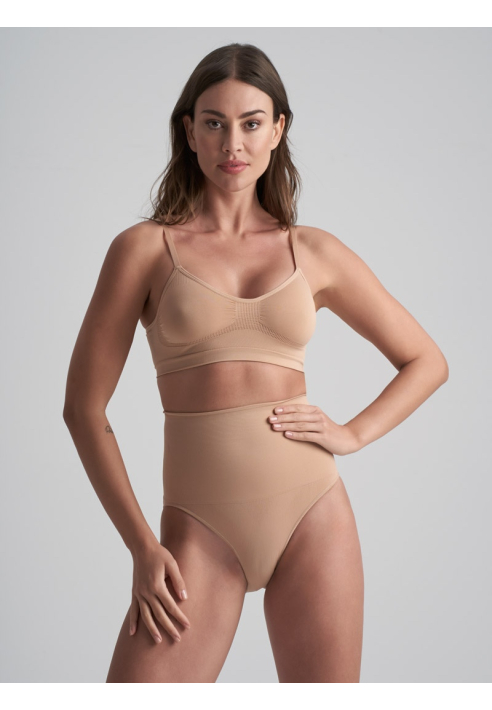 BYE BRA Seamless High Waist Brief Figi bezowe ()