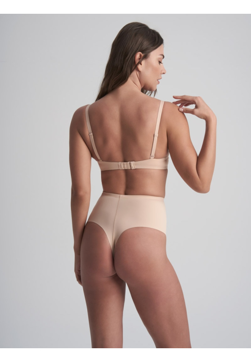BYE BRA Sculpting Mid Waist Thong Beżowy