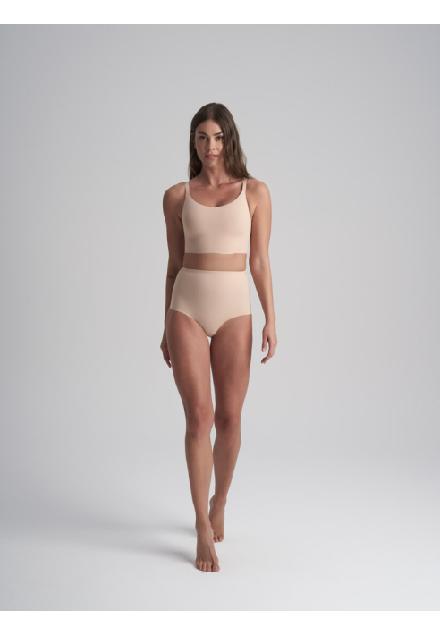 BYE BRA Sculpting Mid Waist Brief Beżowy