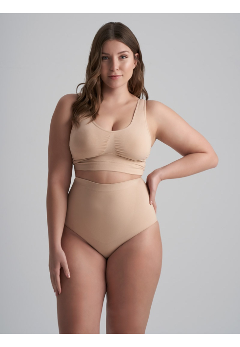 BYE BRA Soft touch High Waist Brief Beżowy ()