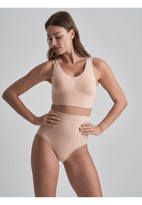 BYE BRA Soft Touch Mid Waist Brief Majtki beżowe ()
