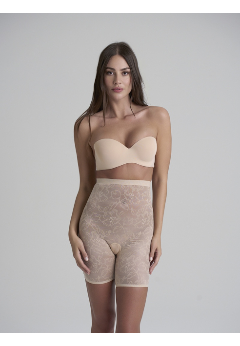 BYE BRA Lacy High Waist Shaping Short Beżowy ()