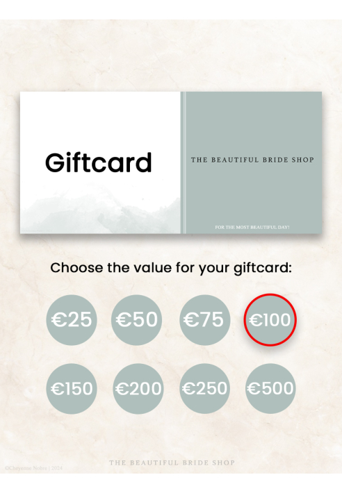 The Beautiful Bride Shop Giftcard €100