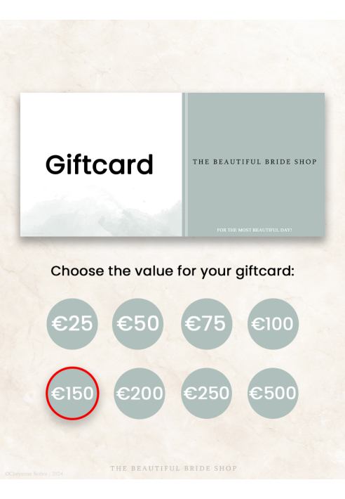 The Beautiful Bride Shop Giftcard €150