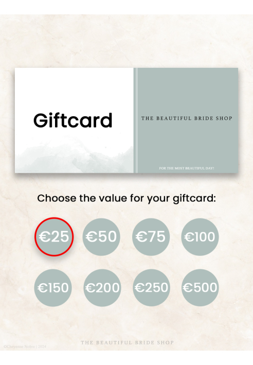 The Beautiful Bride Shop Giftcard €25