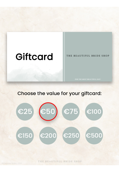 The Beautiful Bride Shop Giftcard €50