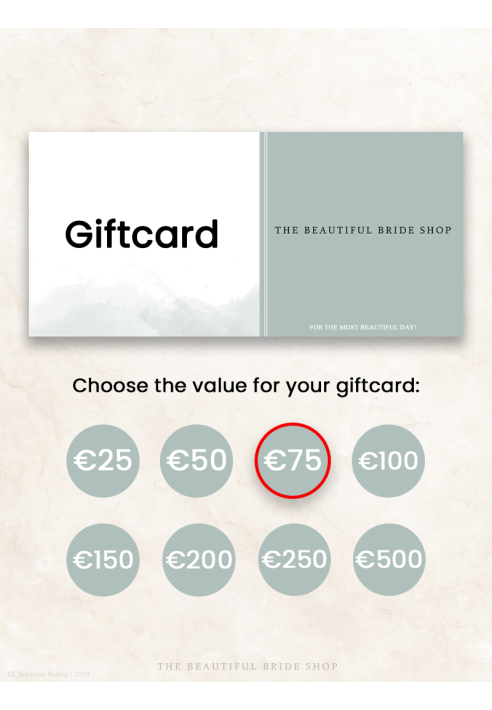 The Beautiful Bride Shop Giftcard €75