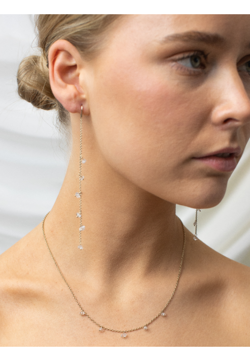 Abrazi Złote kolczyki Herkimer