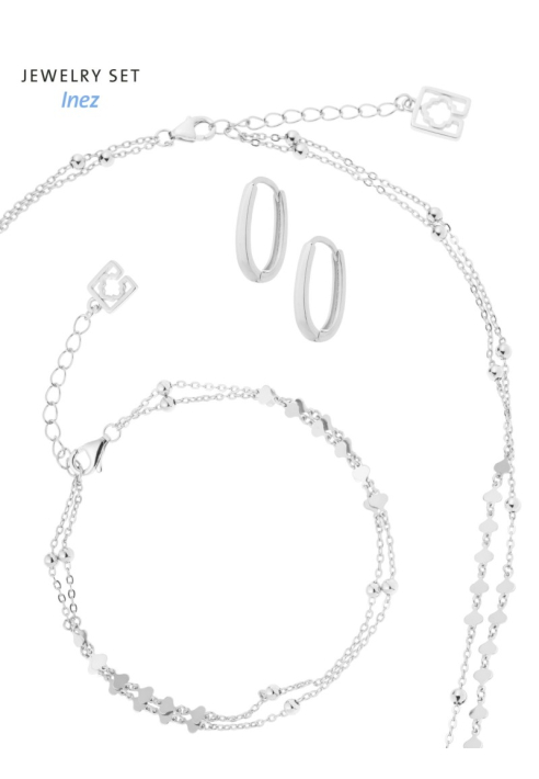 Poirier JS-003 Zestaw biżuterii ślubnej Inez srebrny ()