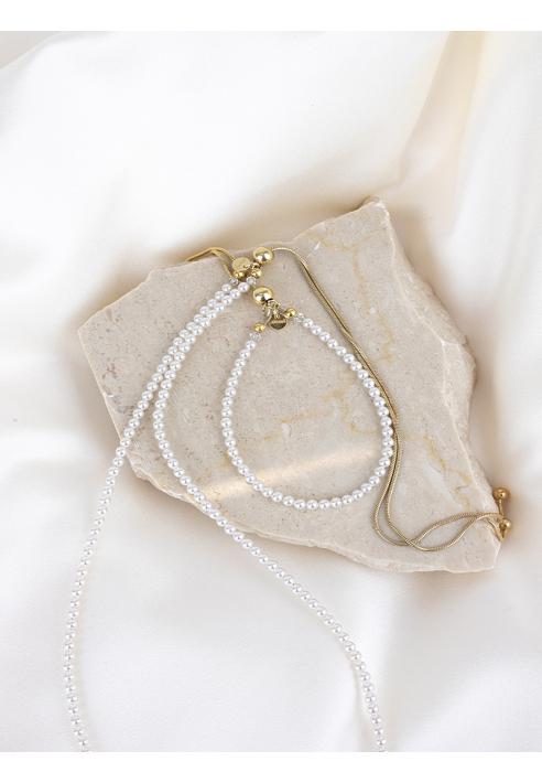 Abrazi Jorja Perlowy Naszyjnik Złoty