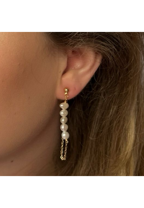 Sally Jane Bridal — kolczyki Muse w złocie z perłami ()