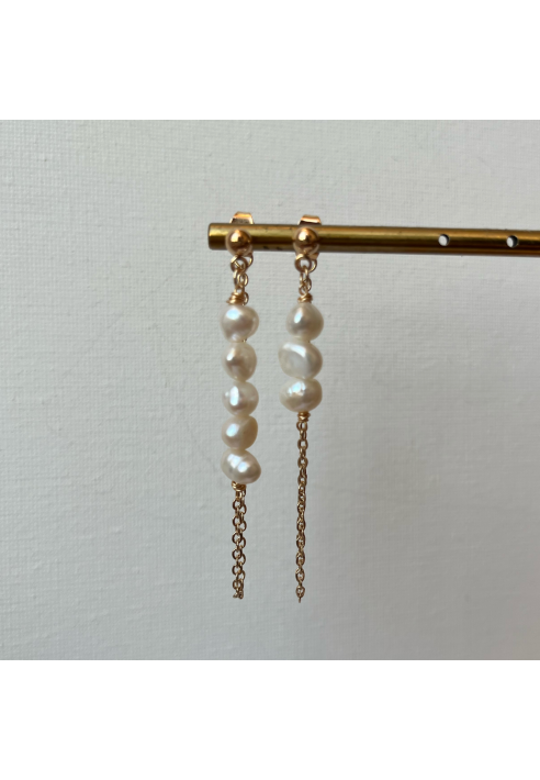 Sally Jane Bridal — kolczyki Muse w złocie z perłami