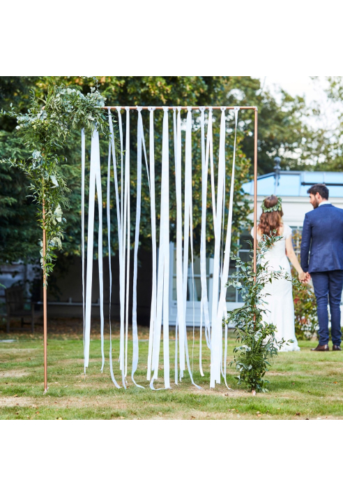 Ginger Ray BR-303 Botaniczne tło ślubne z białą wstążką