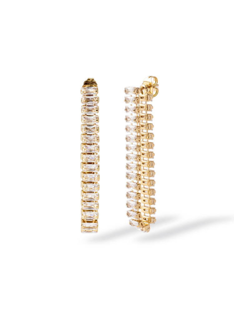 Abrazi Podwójne kolczyki Baguette w kolorze złotym main product photo