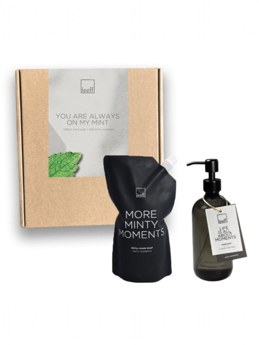Leeff 18543 Giftbox — Minty Moments mydło do rąk + zapas, czarne main product photo