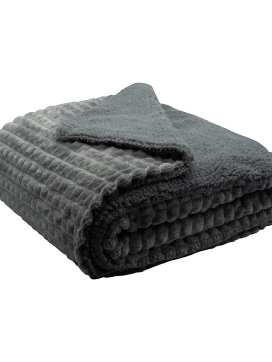 Leeff 18623 Plaid Puk Grey — koc 150×200 cm main product photo