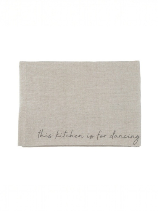 Leeff 18786 — ściereczka kuchenna Karin „This kitchen is for dancing” (natural) main product photo