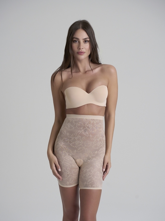 BYE BRA Lacy High Waist Shaping Short Beżowy main product photo
